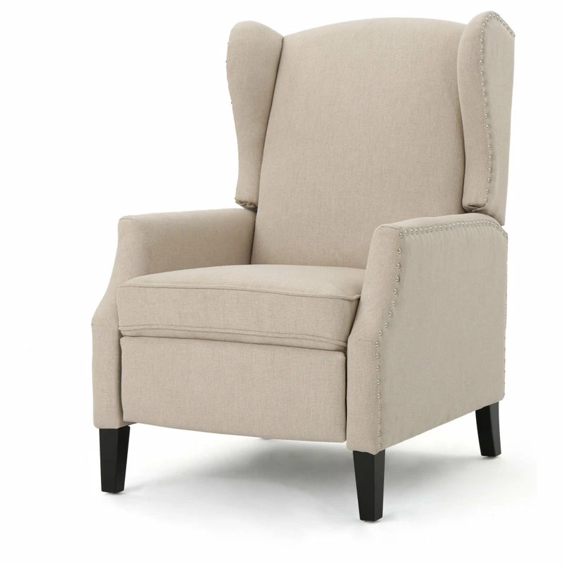 Flash Sale ๐ GDFStudio GDF Studio Westeros Contemporary Fabric Wingback Pushback Recliner, Wheat โจ