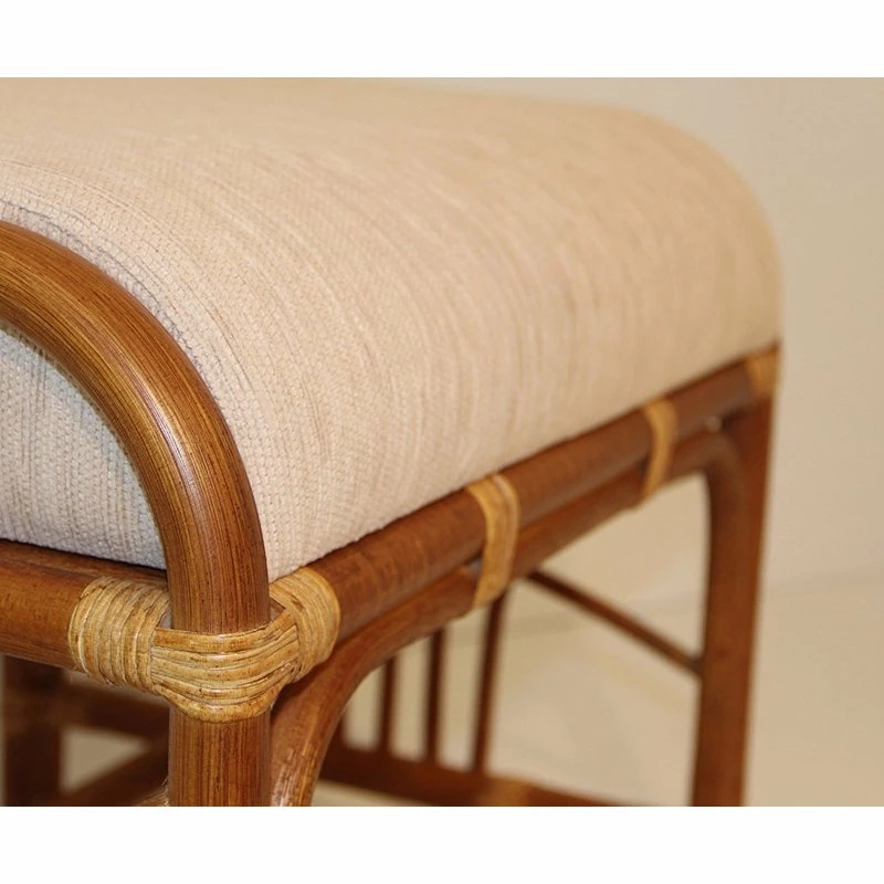 Cheap ๐ฅฐ SK New Interiors Ottoman Footstool Handmade ECO Natural Rattan Wicker With Cream Cushion, Colonia ๐ - Image 3