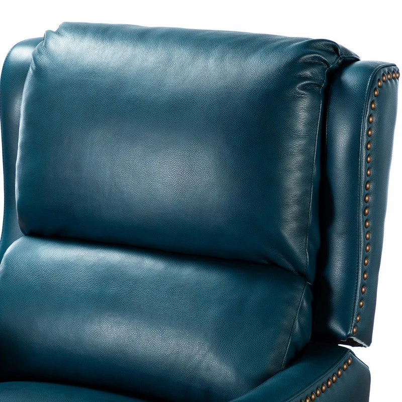 Promo 🛒 Karat Home Genuine Leather Cigar Recliner With Wingback, Turquoise 😍 - Image 6