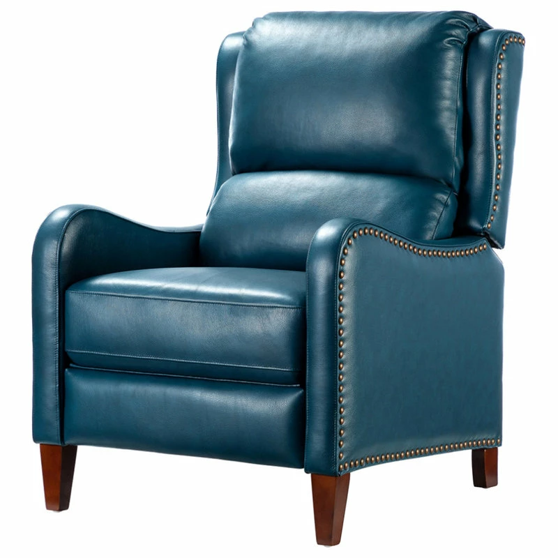 Promo 🛒 Karat Home Genuine Leather Cigar Recliner With Wingback, Turquoise 😍