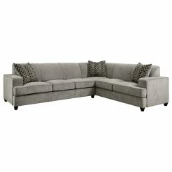 Hot Sale ✨ Coaster Home Furnishings Fabric Upholstered L-Shape Sleeper Sectional, Gray 🌟