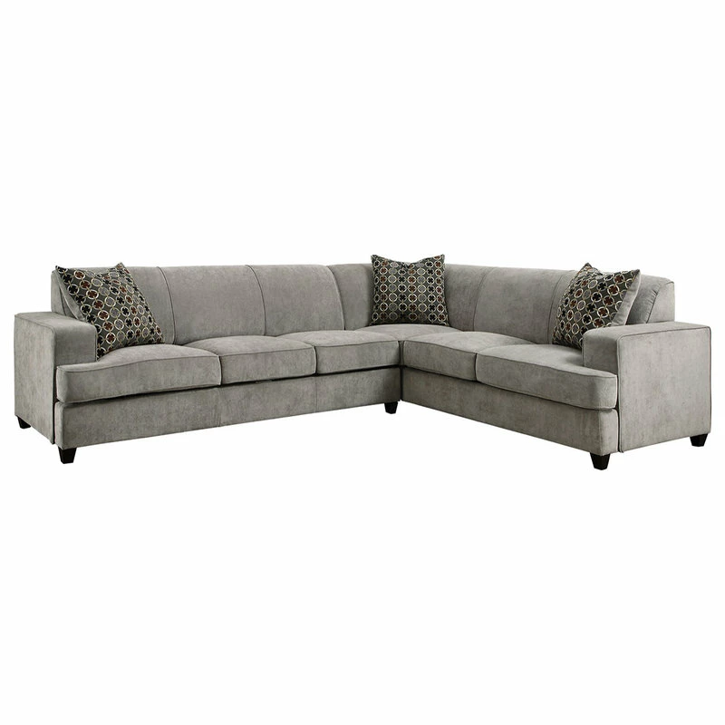 Hot Sale โจ Coaster Home Furnishings Fabric Upholstered L-Shape Sleeper Sectional, Gray ๐