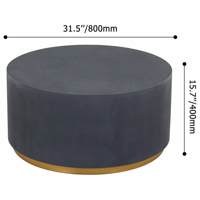 Cheapest ๐ฅฐ Homary Industrial Coffee Table Round Cement Coffee Table, Deep Gray ๐ - Image 7