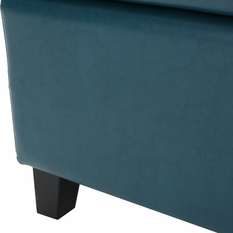 Wholesale โญ GDFStudio GDF Studio Breanna Contemporary Storage Ottoman, Teal Leather ๐ - Image 7