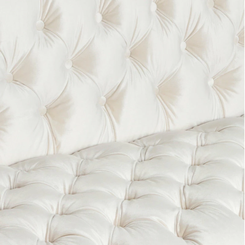 Best deal ๐ฅฐ GDFStudio Roxanne Tufted Velvet 3 Seat Sofa, Beige/Silver ๐ - Image 5