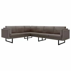 New 😍 Vida XL LLC VidaXL Corner Sofa L-shaped Taupe Fabric Steel Home Chaise Longue Loveseat 🔔