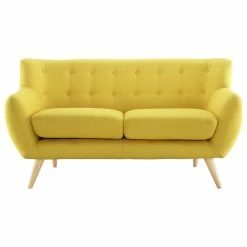 Coupon 🔔 LexMod Remark Upholstered Fabric Loveseat, Sunny 🔥
