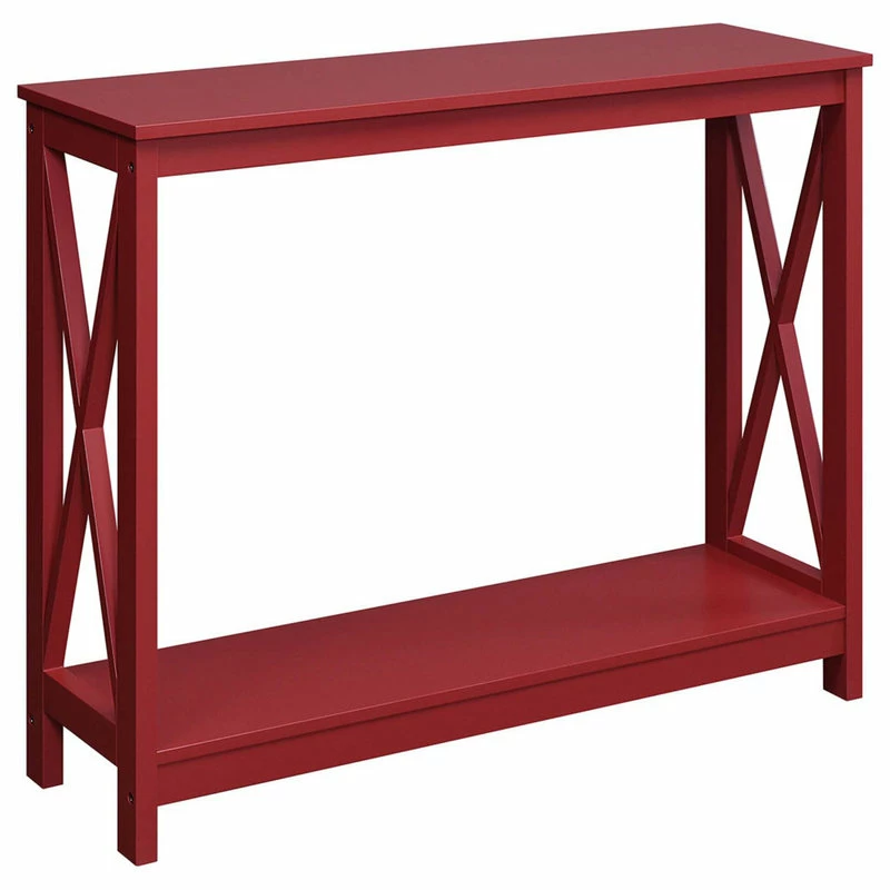 Promo 🔥 Convenience Concepts Oxford Cranberry Red Console Table With Shelf S20-317 ⭐ - Image 3