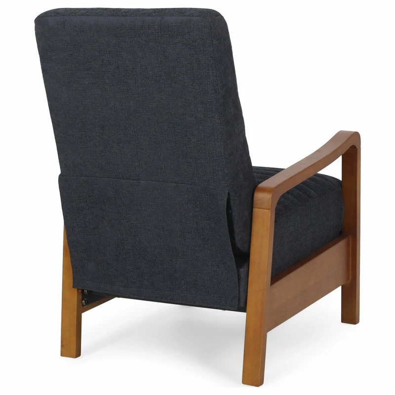 Best Sale ๐ GDFStudio Neihart Channel Stitch Pushback Recliner, Charcoal And Teak, Fabric โค๏ธ - Image 8