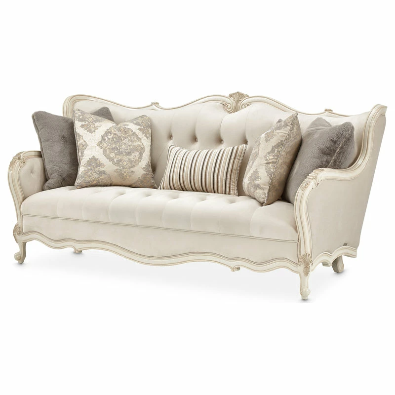 Promo 👍 Michael Amini Lavelle Classic Pearl Sofa, Ivory 👍 - Image 2