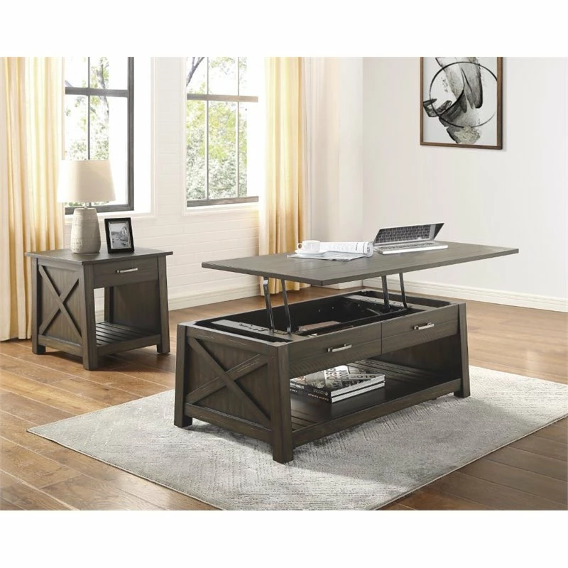 Cheap ๐ Domain Industries Inc. Lexicon Traine Wood Coffee Table In Dark Brown ๐ฅฐ - Image 2