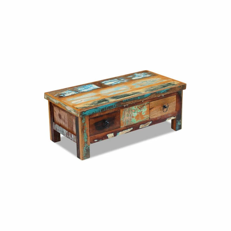 Best Pirce 🔔 Vida XL LLC Vidaxl Coffee Table Drawers Solid Reclaimed Wood 35.4"x17.7"x13.8" 🥰 - Image 4