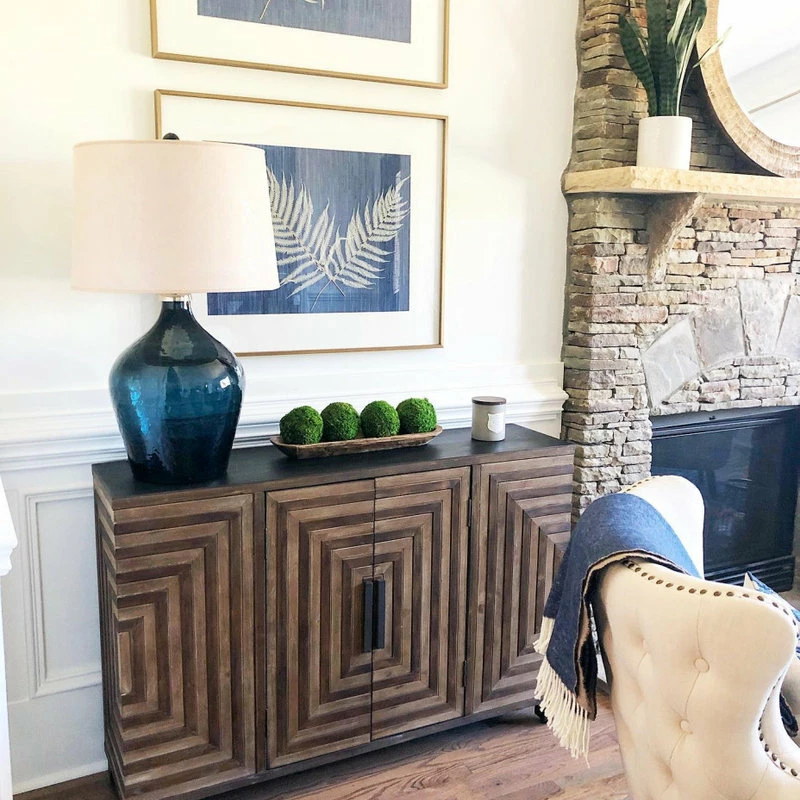 Wholesale 💯 Uttermost Midcentury Modern Pieced Wood Console Cabinet, Geometric Table Squares 🤩 - Image 13