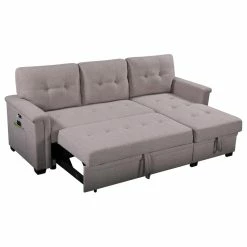 Best Pirce ✔️ Lilola Home Ashlyn Sleeper Sofa With USB Charger Pocket And Reversible Storage Chaise 👍