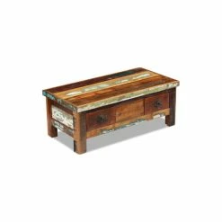 Best Pirce 🔔 Vida XL LLC Vidaxl Coffee Table Drawers Solid Reclaimed Wood 35.4"x17.7"x13.8" 🥰