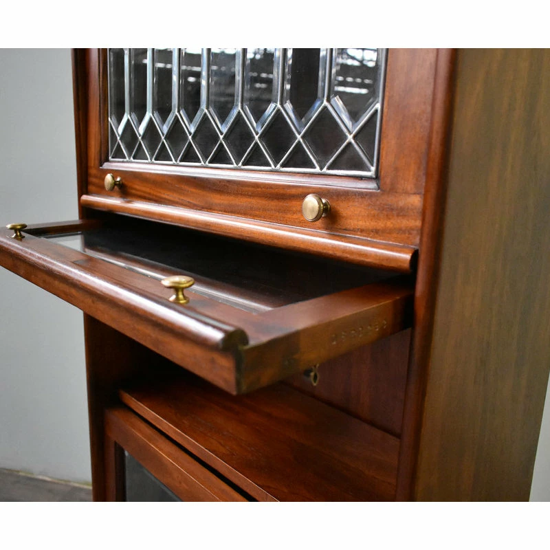 Wholesale 🌟 Crafters And Weavers Legacy Solid Mahogany 4 Stack 24" Wide Barrister Bookcase, Brown Walnut 🛒 - Image 3