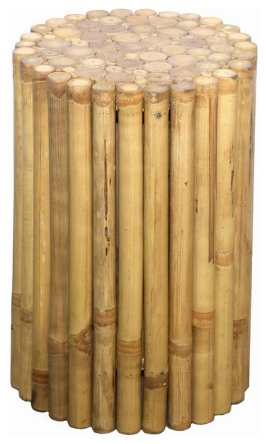 Discount ⭐ Bamboo54 Rustic Round Bamboo End Table, Stool 😍