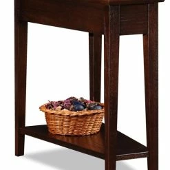 Best Pirce 🎉 Leick Home Leick Furniture Recliner Wood Wedge Table In A Chocolate Oak Finish 🛒