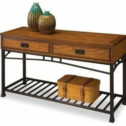 Flash Sale 😀 Homestyles Modern Craftsman Brown Console Table ⭐